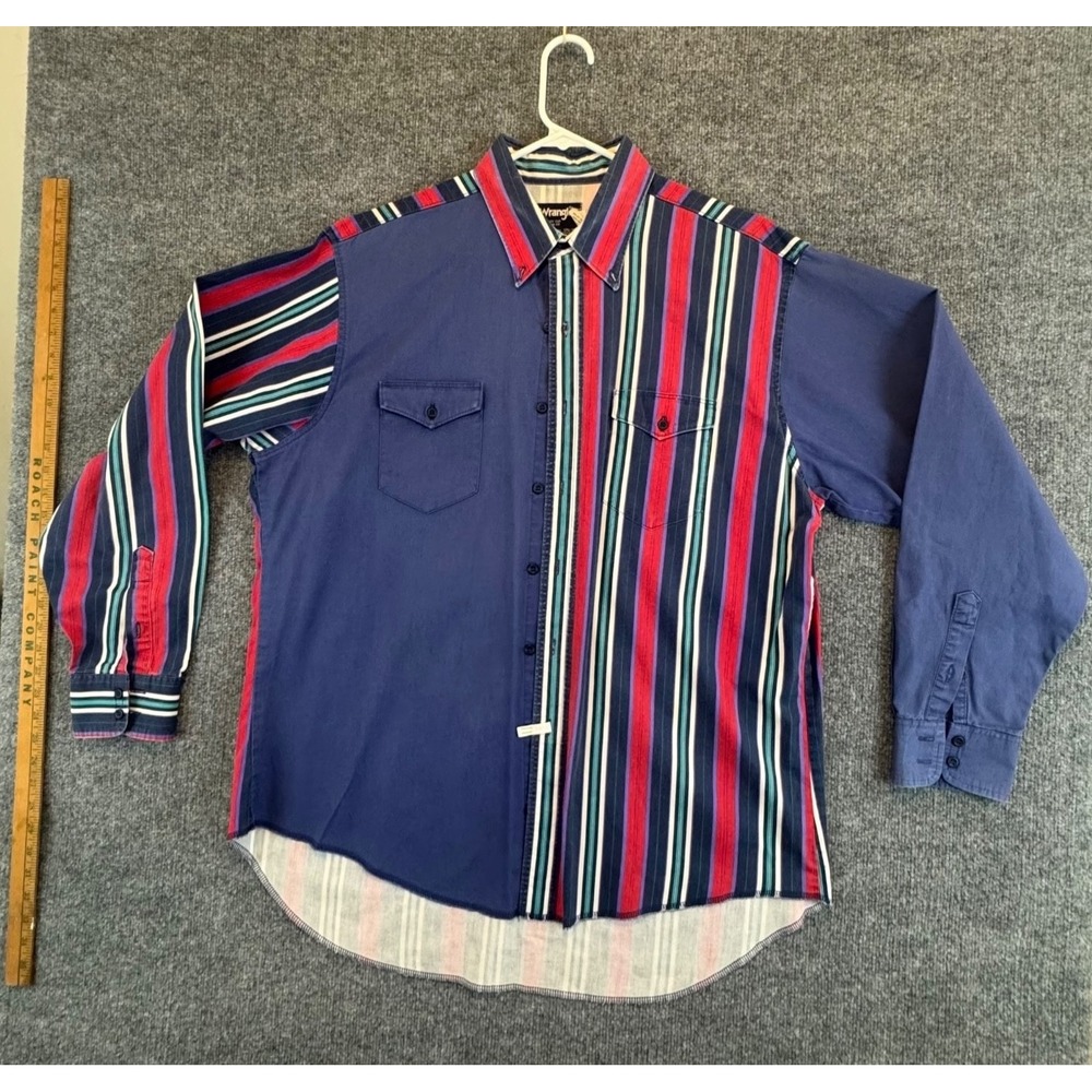 Vtg Wrangler Brushpopper Cowboy Size XL Rodeo Western stripe/ color block‎ 90s - Picture 2 of 16